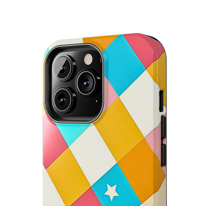 Vibrant Preppy Checkered Tough Phone Case | Aesthetic