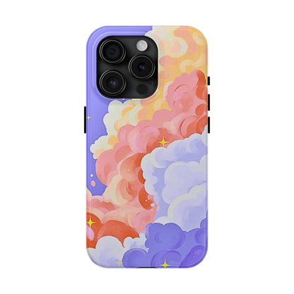 Funda resistente para teléfono con diseño de nubes de colores de ensueño | Estética