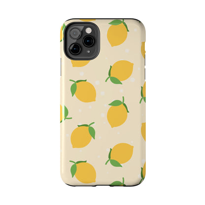 Cute Aesthetic Lemon Pattern Citrus Design Tough Phone Case | Food