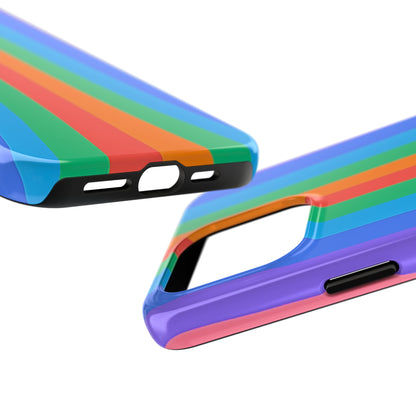 Funda resistente para teléfono con líneas de arcoíris hippies | Estética