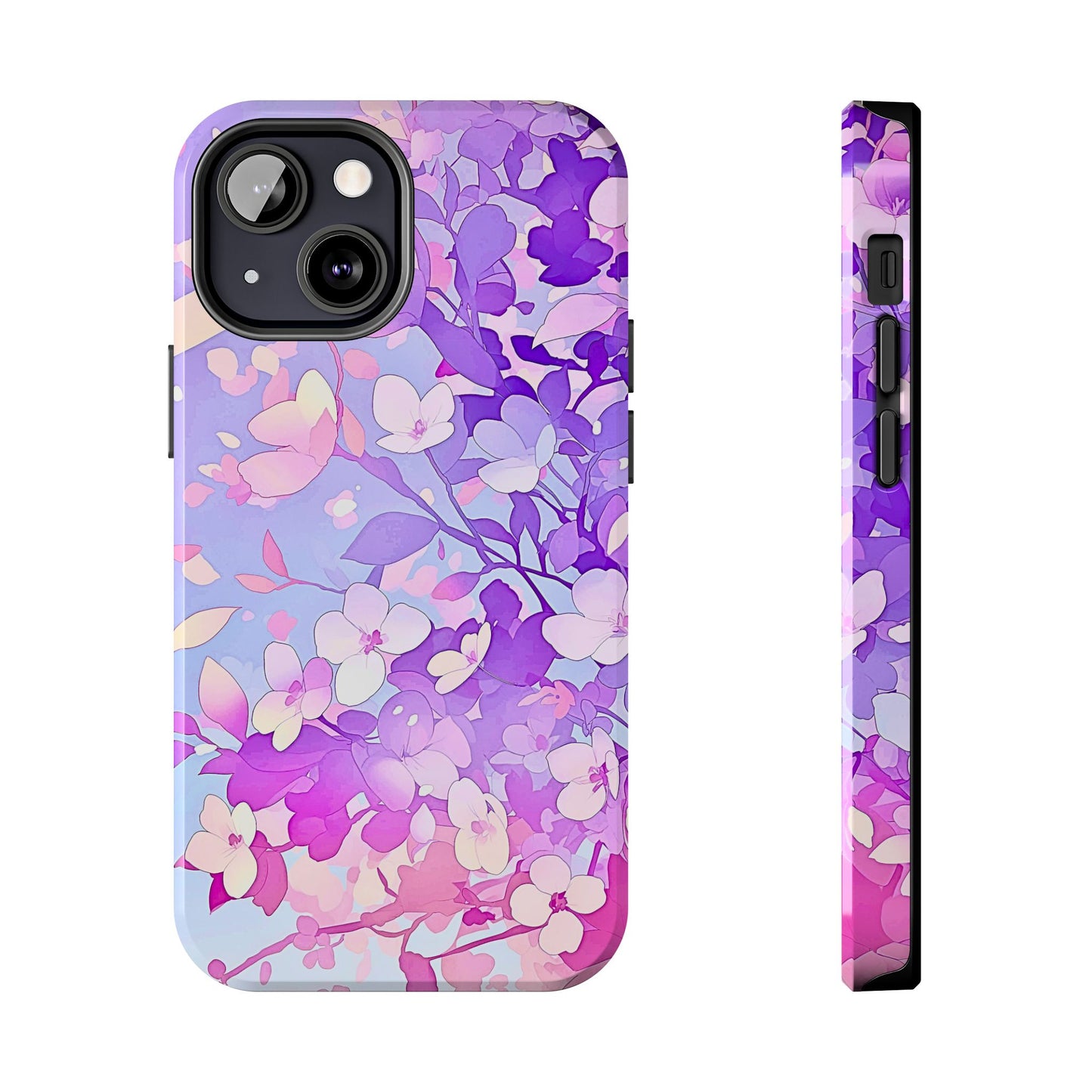 Funda resistente para teléfono con delicados estampados florales en tonos pastel | Estética