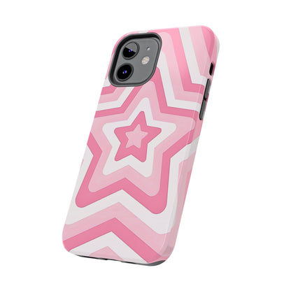 Pink Preppy Star Pattern Style Tough Phone Case | Aesthetic