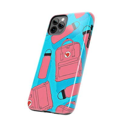 VSCO Kanken Backpack Water Bottle Pink & Blue Tough Phone Case | Aesthetic