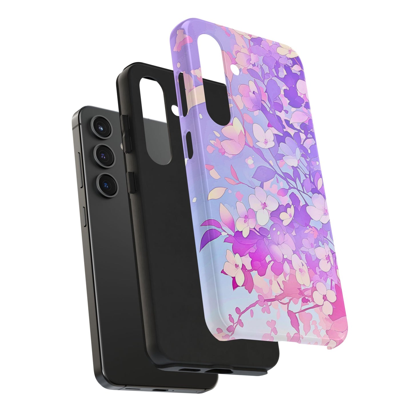 Funda resistente para teléfono con delicados estampados florales en tonos pastel | Estética