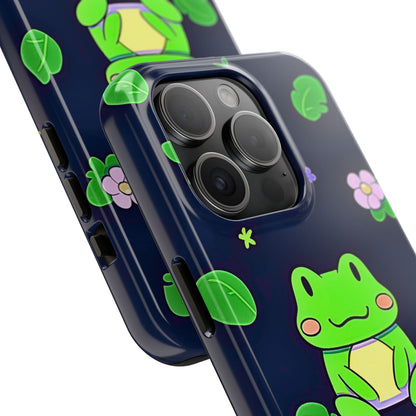 Adorable Froggy Black Tough Phone Case | Animals