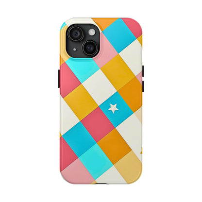 Vibrant Preppy Checkered Tough Phone Case | Aesthetic