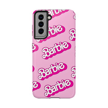 Funda rígida para teléfono con estampado retro del logotipo de Barbie | Estética