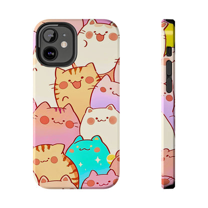 Kawaii Chubby Adorable Cats Tough Phone Case | Animals