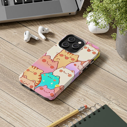 Kawaii Chubby Adorable Cats Tough Phone Case | Animals
