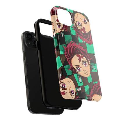 Tanjiro Kamado Head Pattern Tough Phone Case | Anime - Demon Slayer