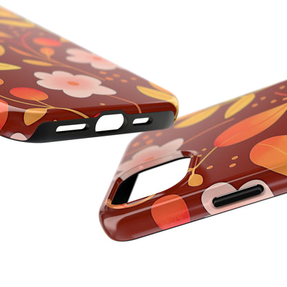 Autumn Fall Leaf Pattern Tough Phone Case | Aesthetic