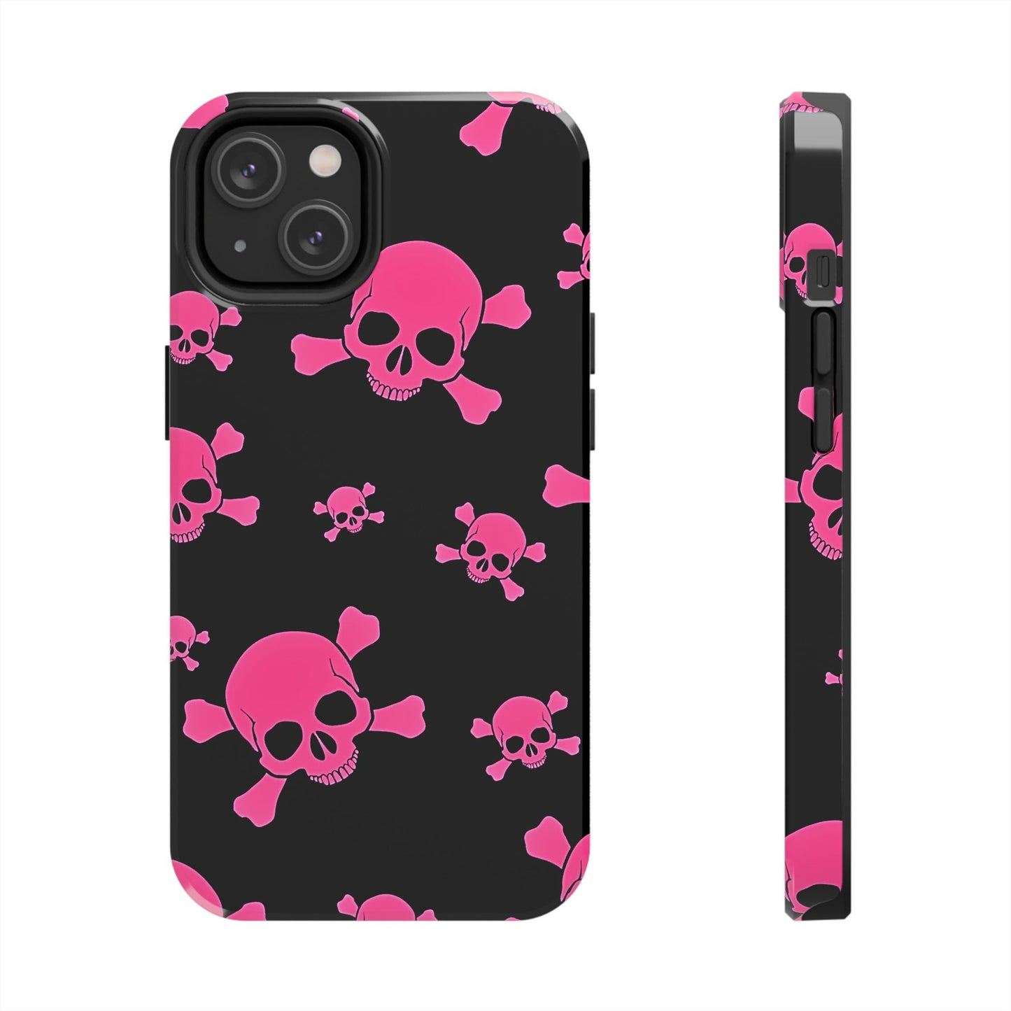 Funda resistente para teléfono estilo emo con calavera rosa | Estética