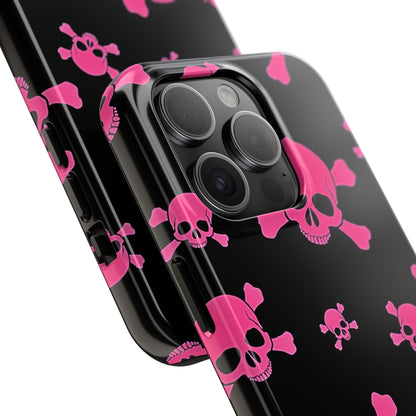 Funda resistente para teléfono estilo emo con calavera rosa | Estética
