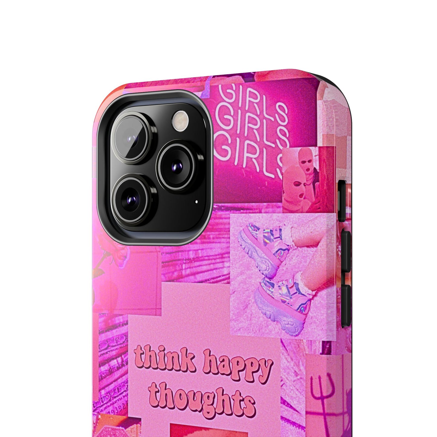 Think Happy Thoughts Pink Tough Phone Case | Aesthetic