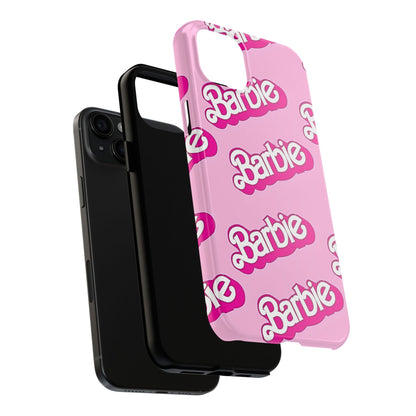 Funda rígida para teléfono con estampado retro del logotipo de Barbie | Estética