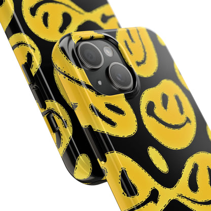 Funda resistente para teléfono con cara sonriente psicodélica colorida (versión 1) | Estética
