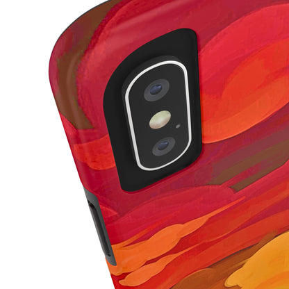 Funda resistente para teléfono con diseño de nubes rojas y naranjas | Estética