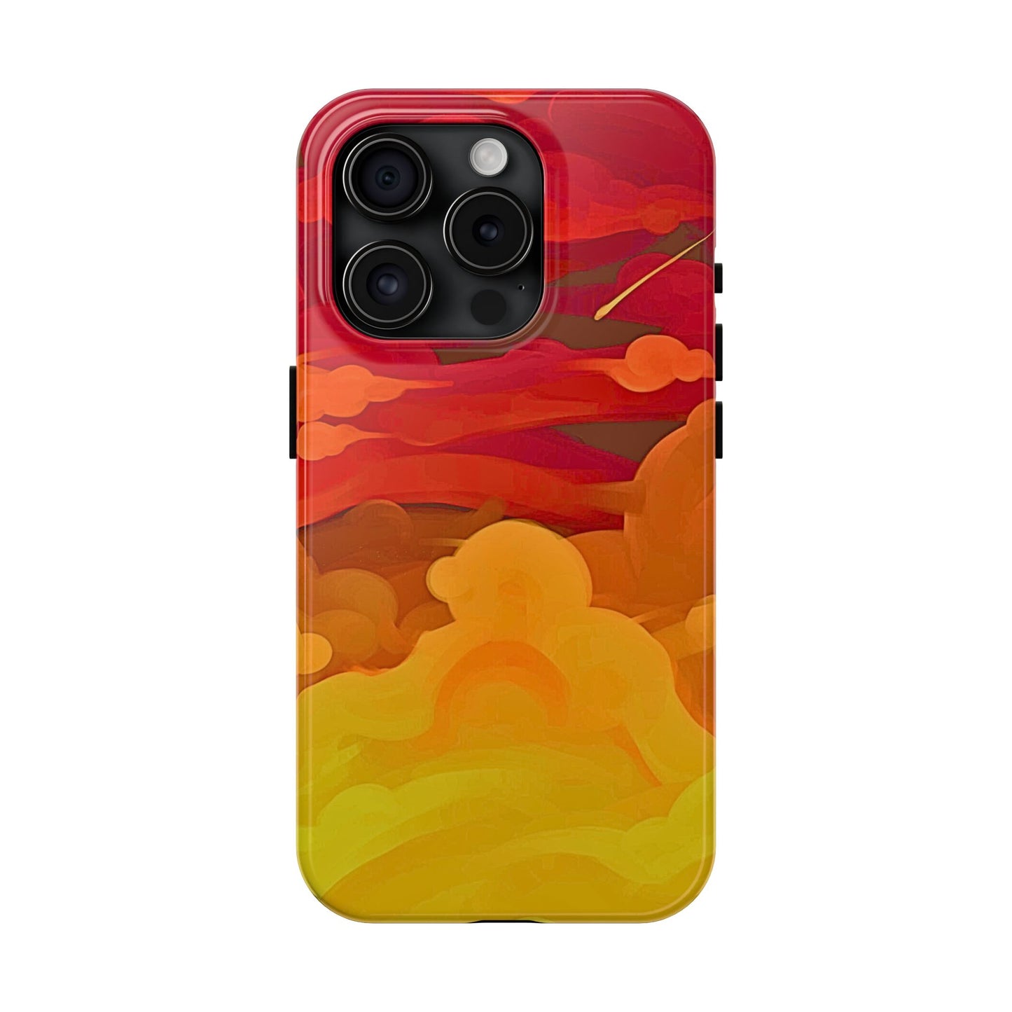 Funda resistente para teléfono con diseño de nubes rojas y naranjas | Estética