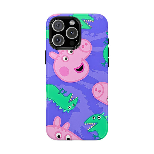 Peppa Pig & George Dinosaur Pattern Tough Phone Case | Cartoons - Peppa Pig