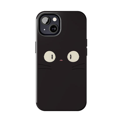 Adorable Black Cat Face and Eyes Minimal Tough Phone Case | Animals