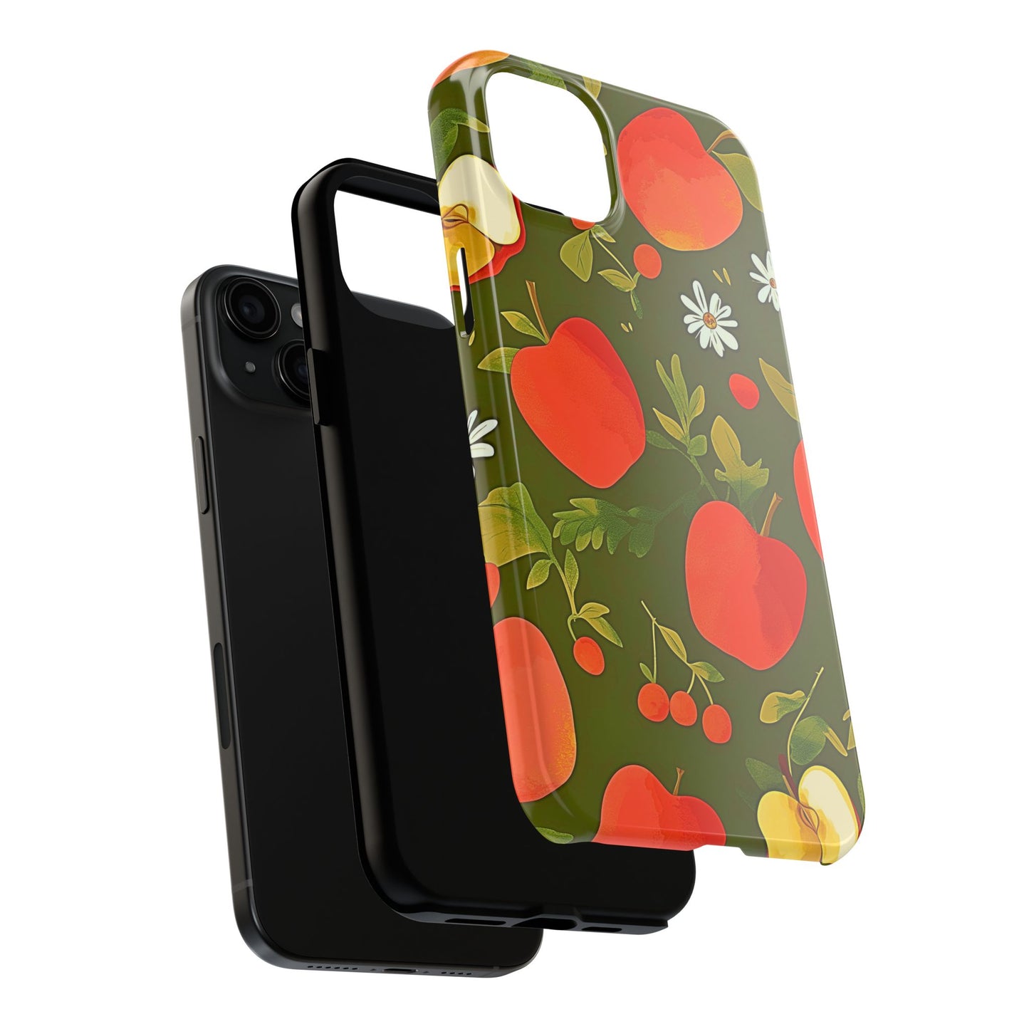 Funda/Cubierta resistente para teléfono con diseño de manzanas y bayas | Estética