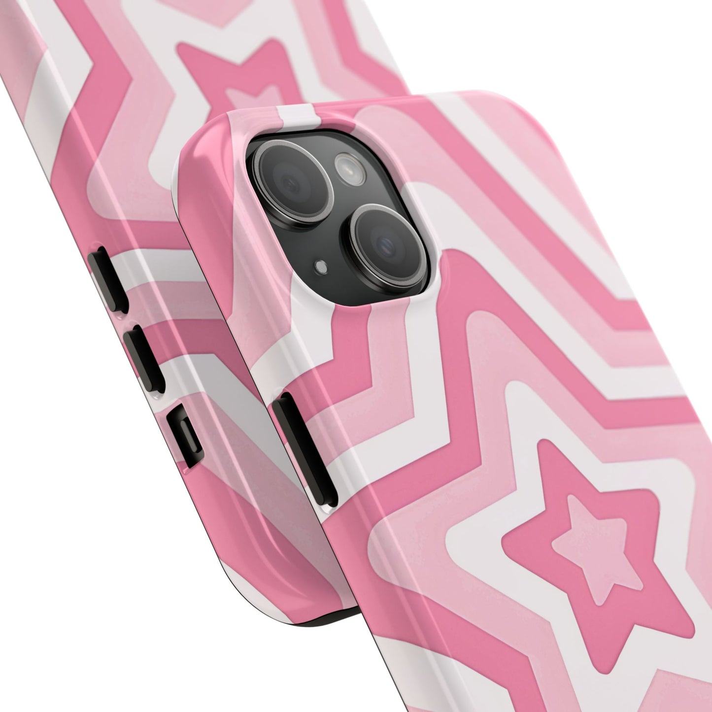 Pink Preppy Star Pattern Style Tough Phone Case | Aesthetic
