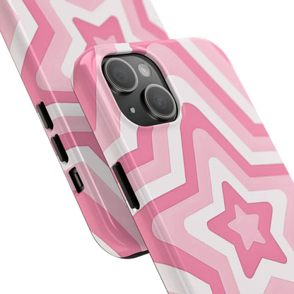 Pink Preppy Star Pattern Style Tough Phone Case | Aesthetic