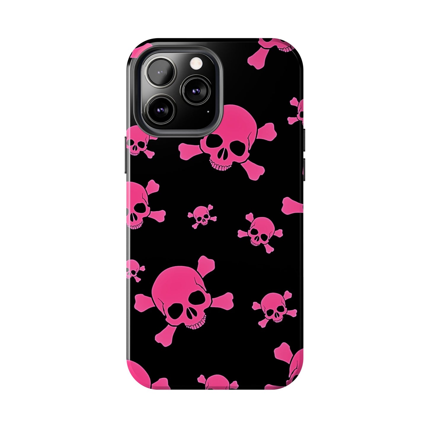 Funda resistente para teléfono estilo emo con calavera rosa | Estética