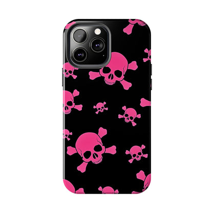 Funda resistente para teléfono estilo emo con calavera rosa | Estética