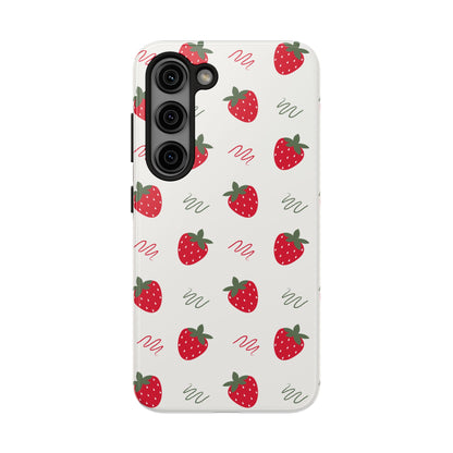 Strawberry Doodle Delight Tough Phone Case | Food