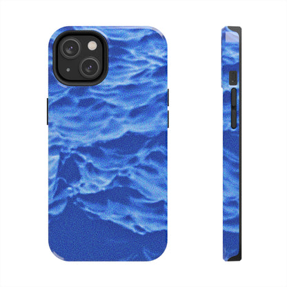 Funda resistente para teléfono azul oscuro con olas del océano borrosas | Estética
