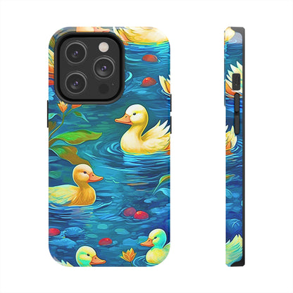 Ducks in the Pond Pattern Style Tough Phone Case | Animals