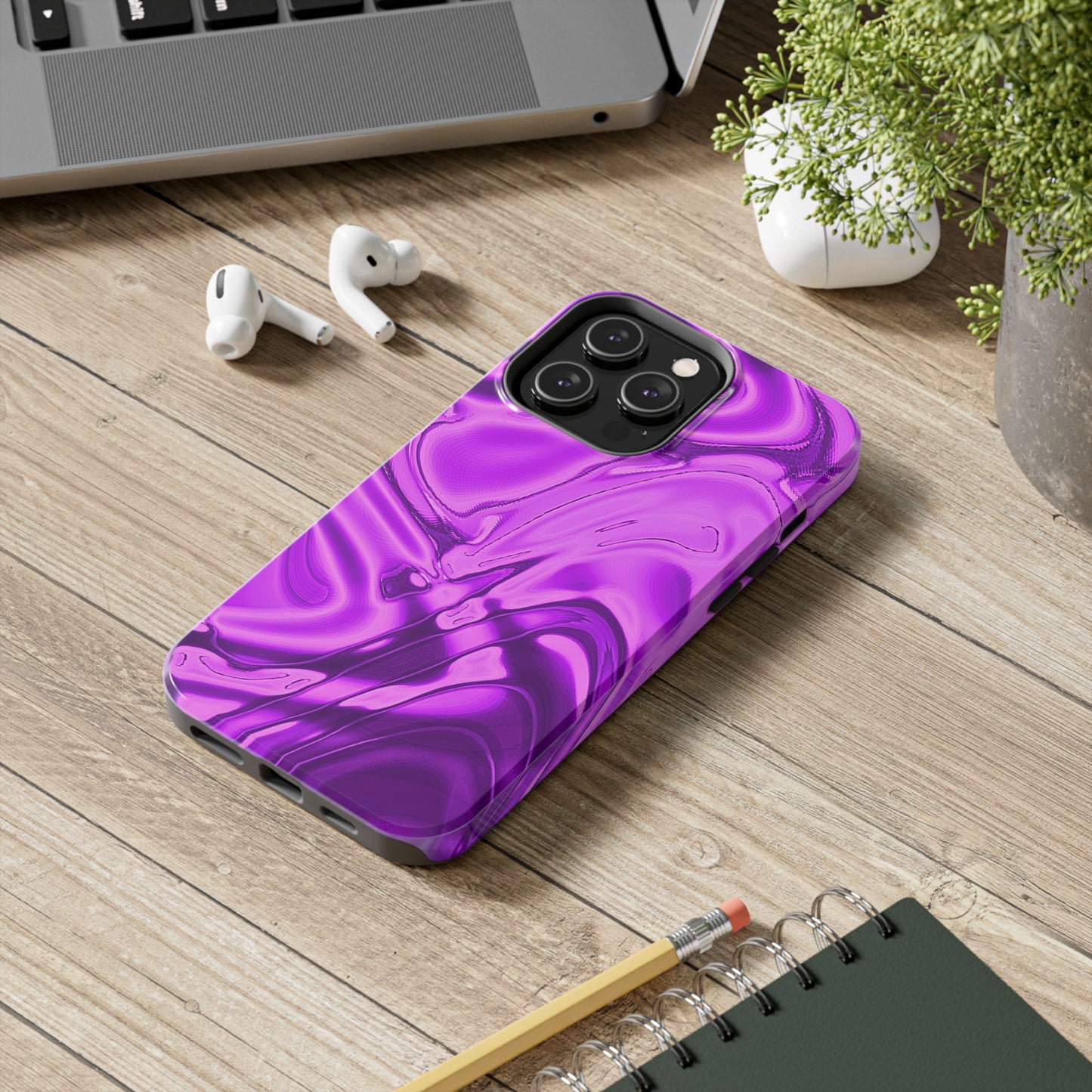 Liquid Metal Purple Tough Phone Case | Aesthetic
