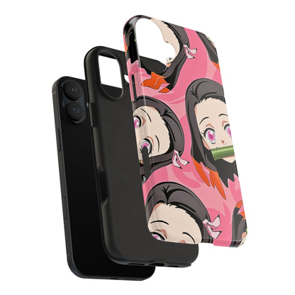 Nezuko Kamado Head Pattern Tough Phone Case | Anime - Demon Slayer