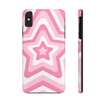 Pink Preppy Star Pattern Style Tough Phone Case | Aesthetic