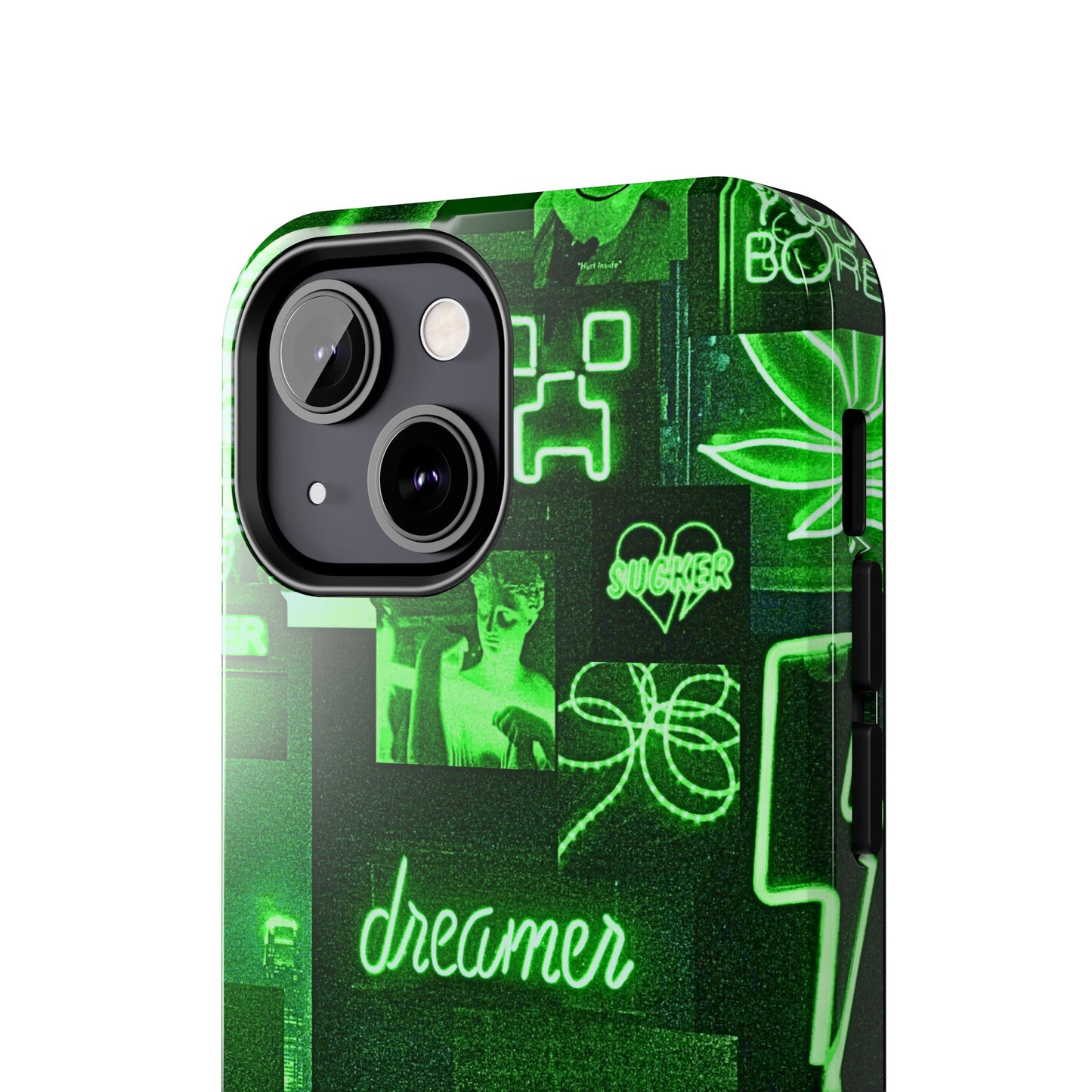 Green Neon Style Tough Phone Case | Aesthetic