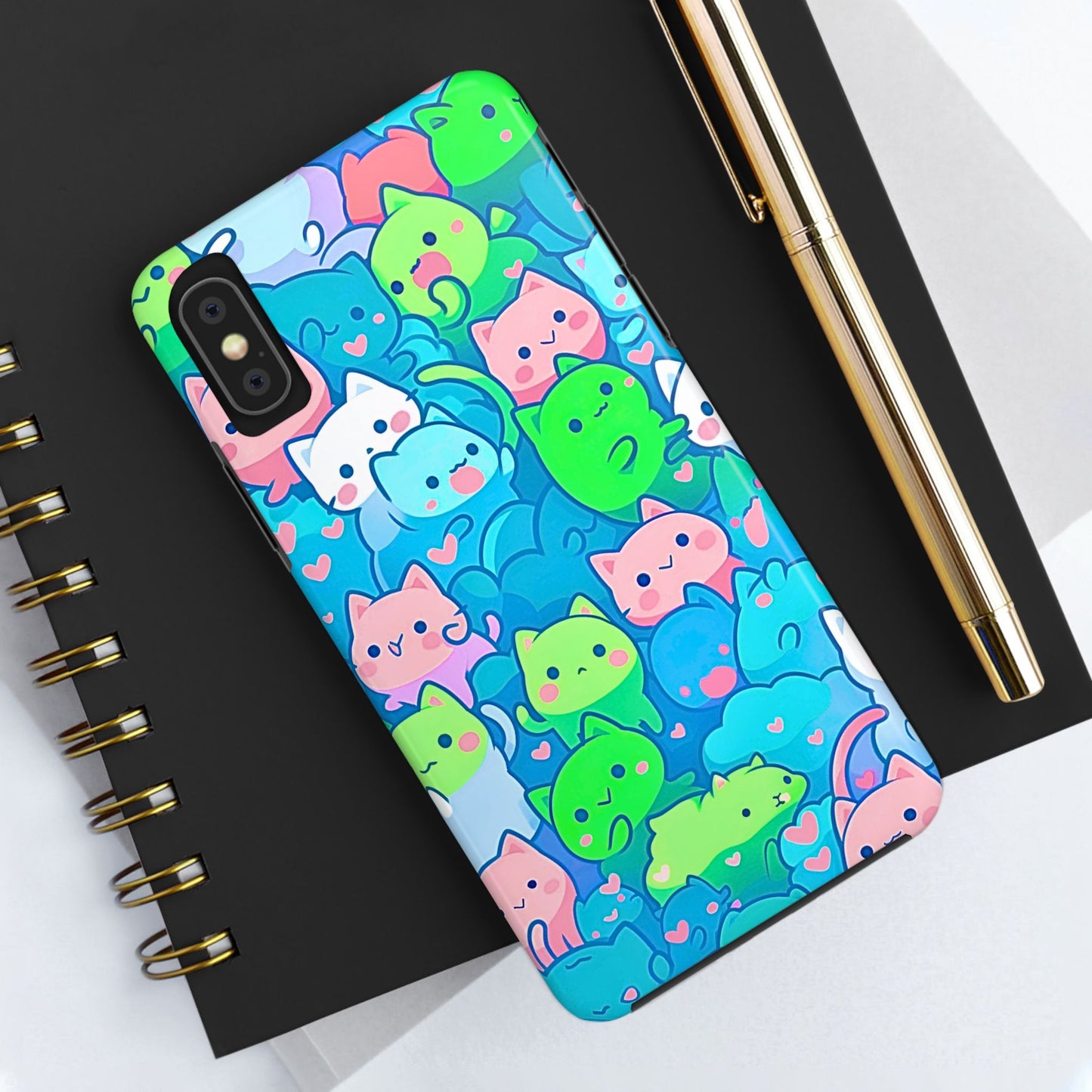 Cute Colorful Cats Pattern Style Tough Phone Case | Animals