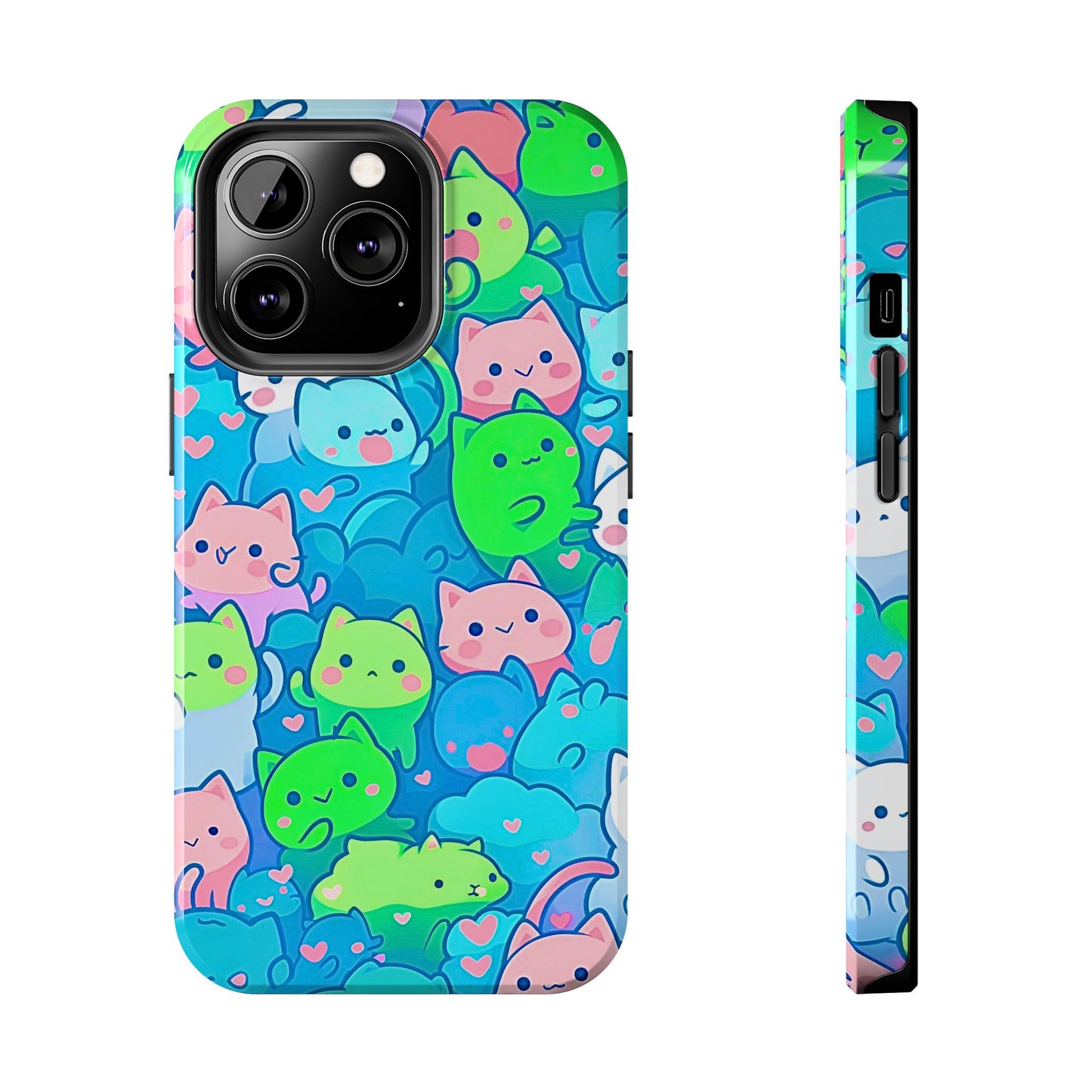Cute Colorful Cats Pattern Style Tough Phone Case | Animals