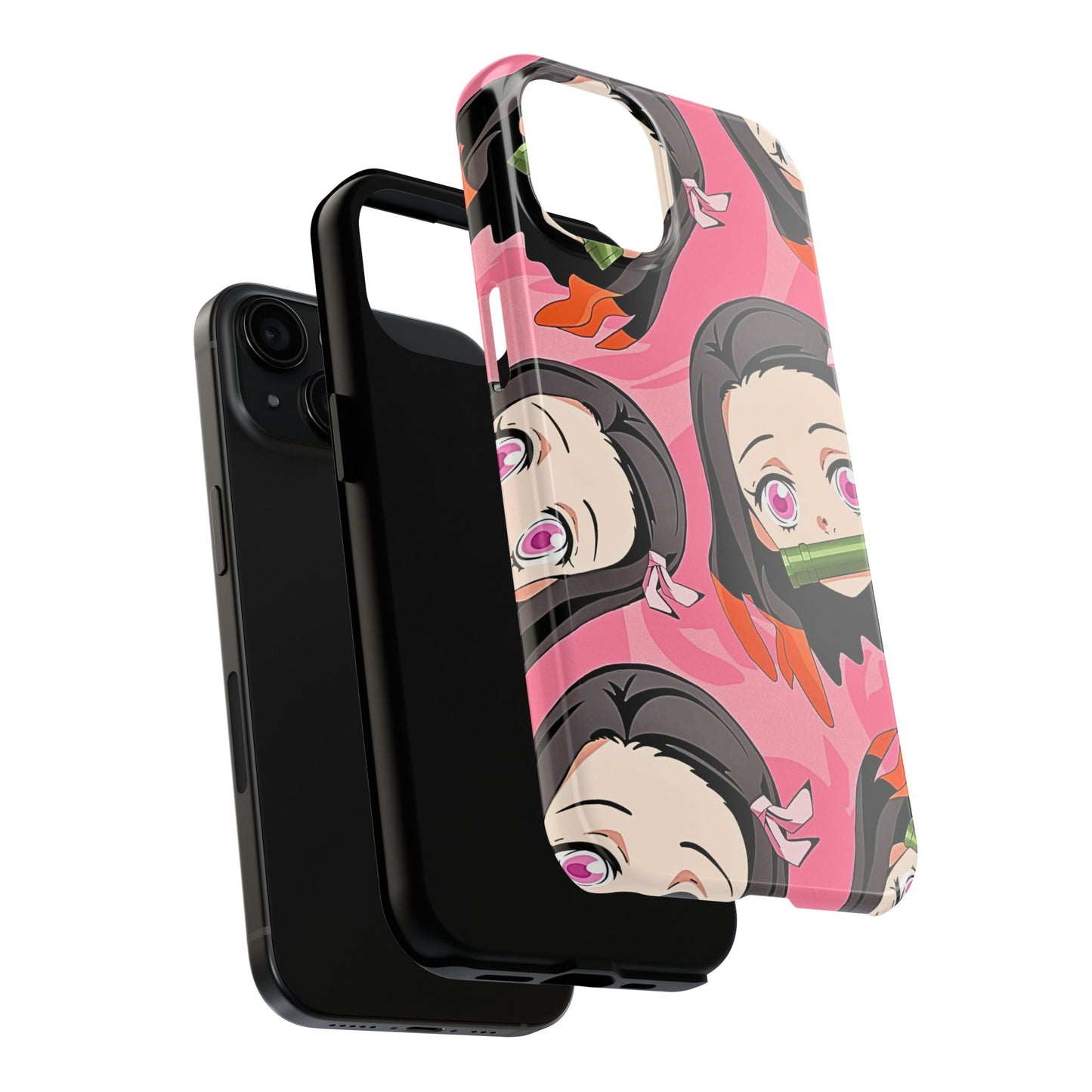 Nezuko Kamado Head Pattern Tough Phone Case | Anime - Demon Slayer