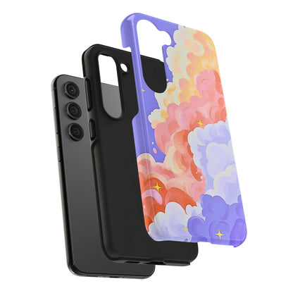 Funda resistente para teléfono con diseño de nubes de colores de ensueño | Estética