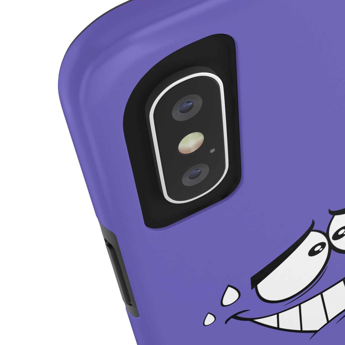 Awkward Nervous Cartoon Face Purple Background Tough Phone Case | Funny