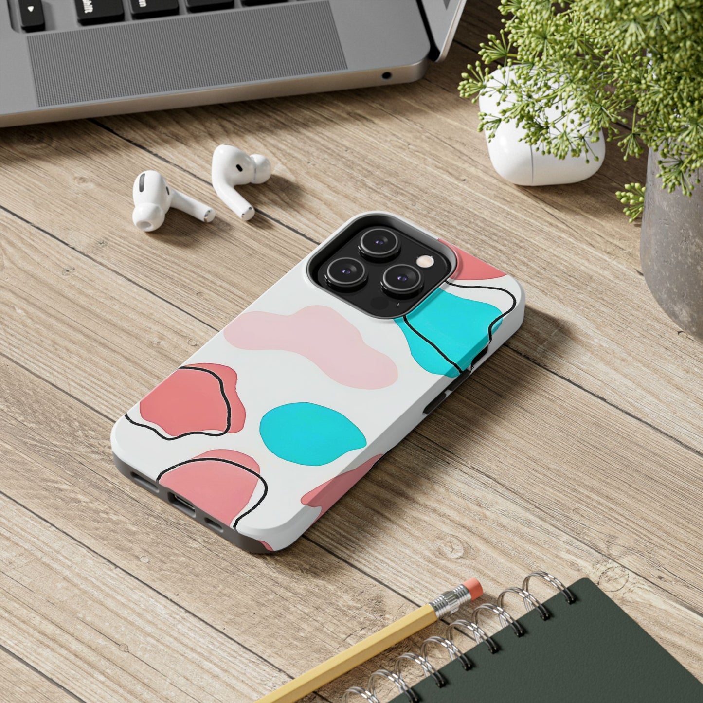 Abstract Shapes Preppy Pastel Style (Version 1) Tough Phone Case | Aesthetic