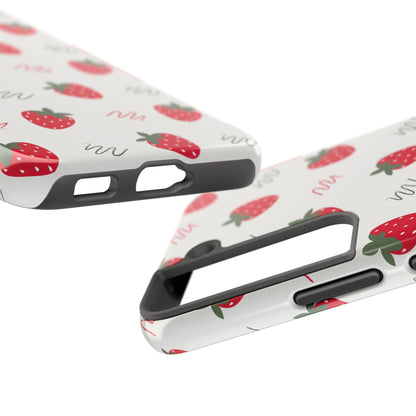 Strawberry Doodle Delight Tough Phone Case | Food
