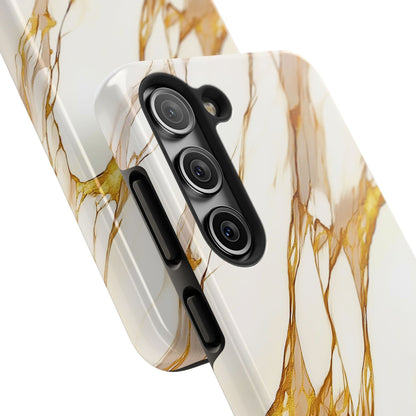 Funda/Cubierta resistente para teléfono con textura de mármol dorado de lujo | Estética
