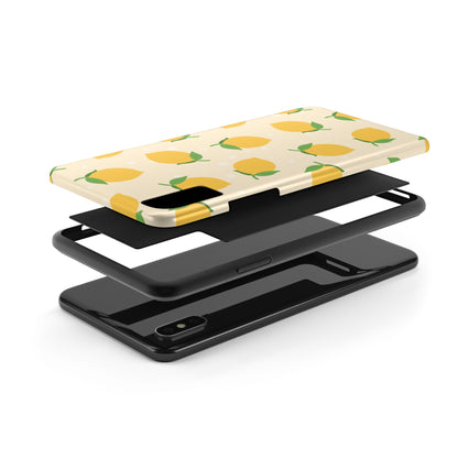 Cute Aesthetic Lemon Pattern Citrus Design Tough Phone Case | Food