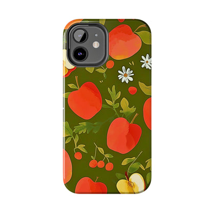 Funda/Cubierta resistente para teléfono con diseño de manzanas y bayas | Estética
