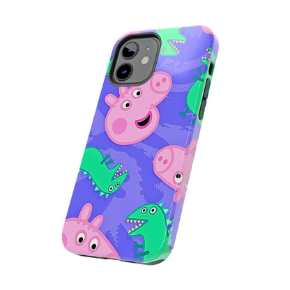 Peppa Pig & George Dinosaur Pattern Tough Phone Case | Cartoons - Peppa Pig