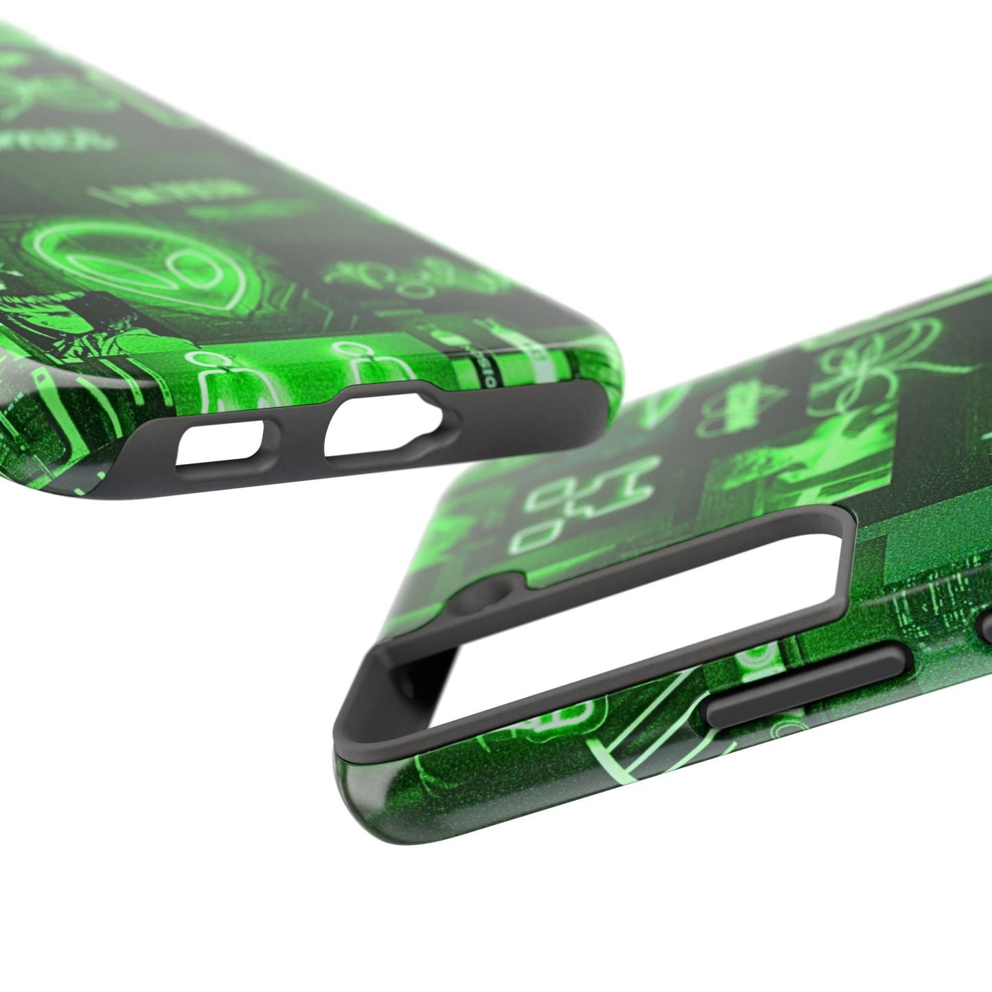 Green Neon Style Tough Phone Case | Aesthetic