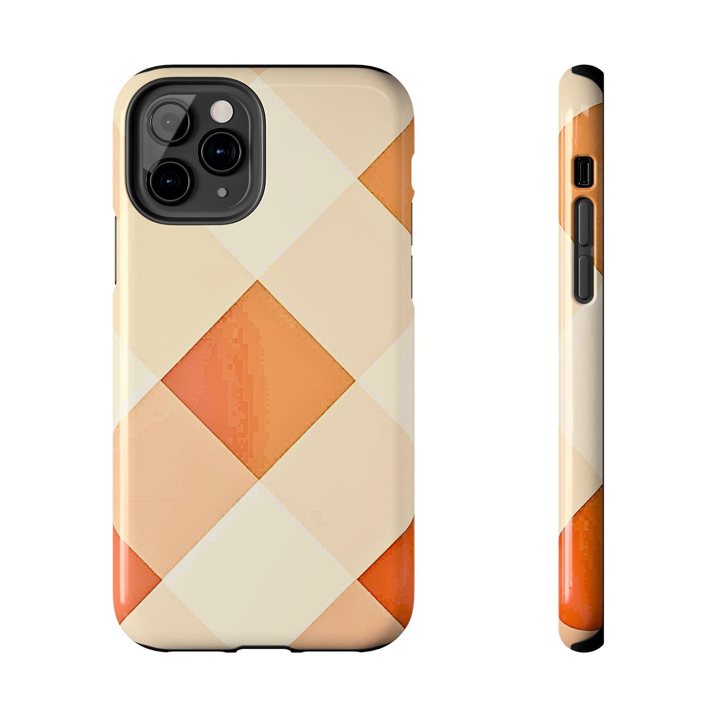 Pastel Minimalist Two-Tone Checkerboard Tough Phone Case | Aesthetic