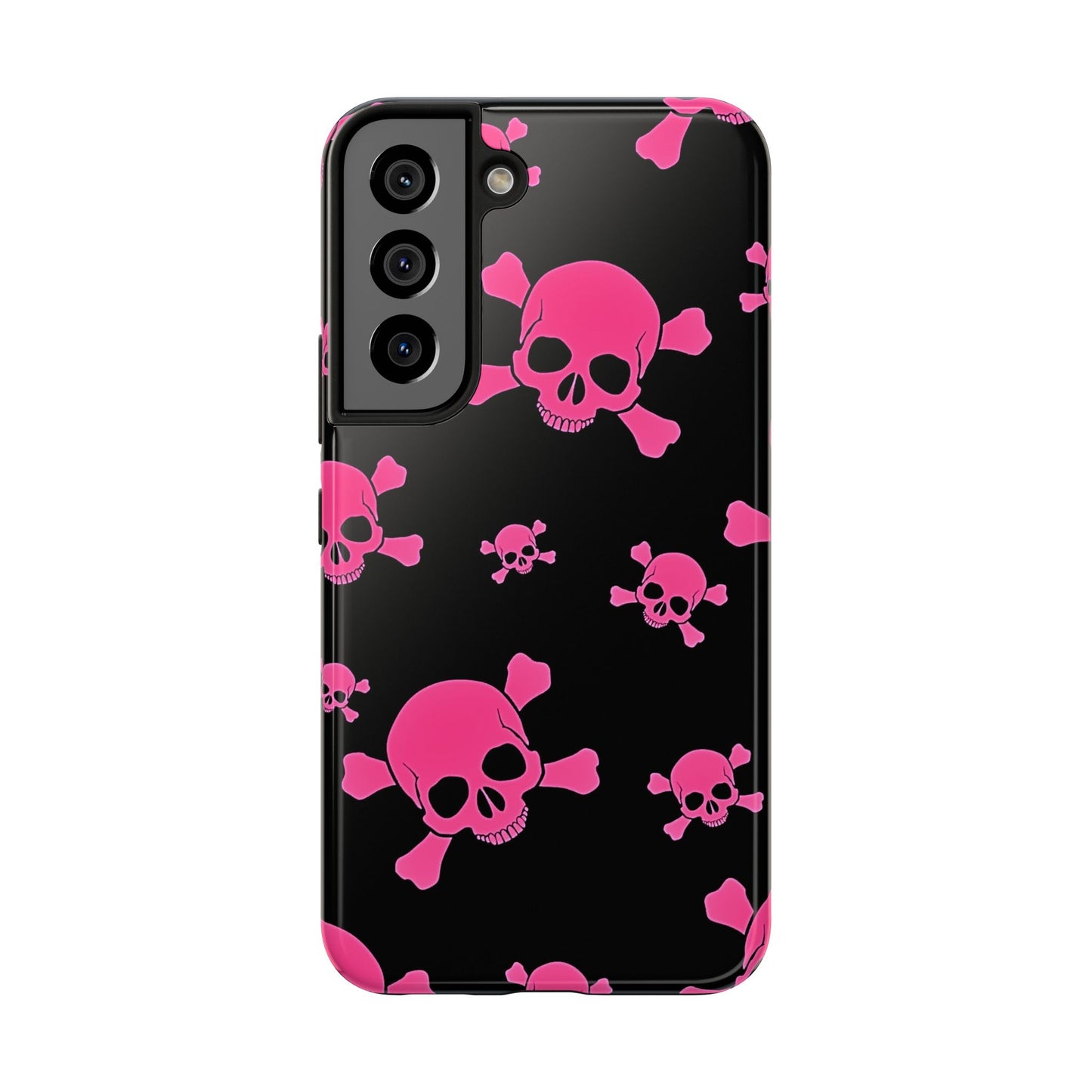 Funda resistente para teléfono estilo emo con calavera rosa | Estética